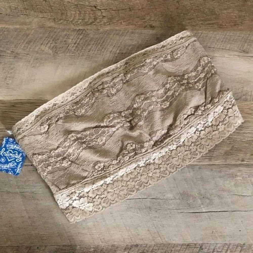 Free People Intimates Lace Bandeau Top Taupe S XL - Picture 2 of 7